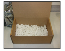 Box with packing material